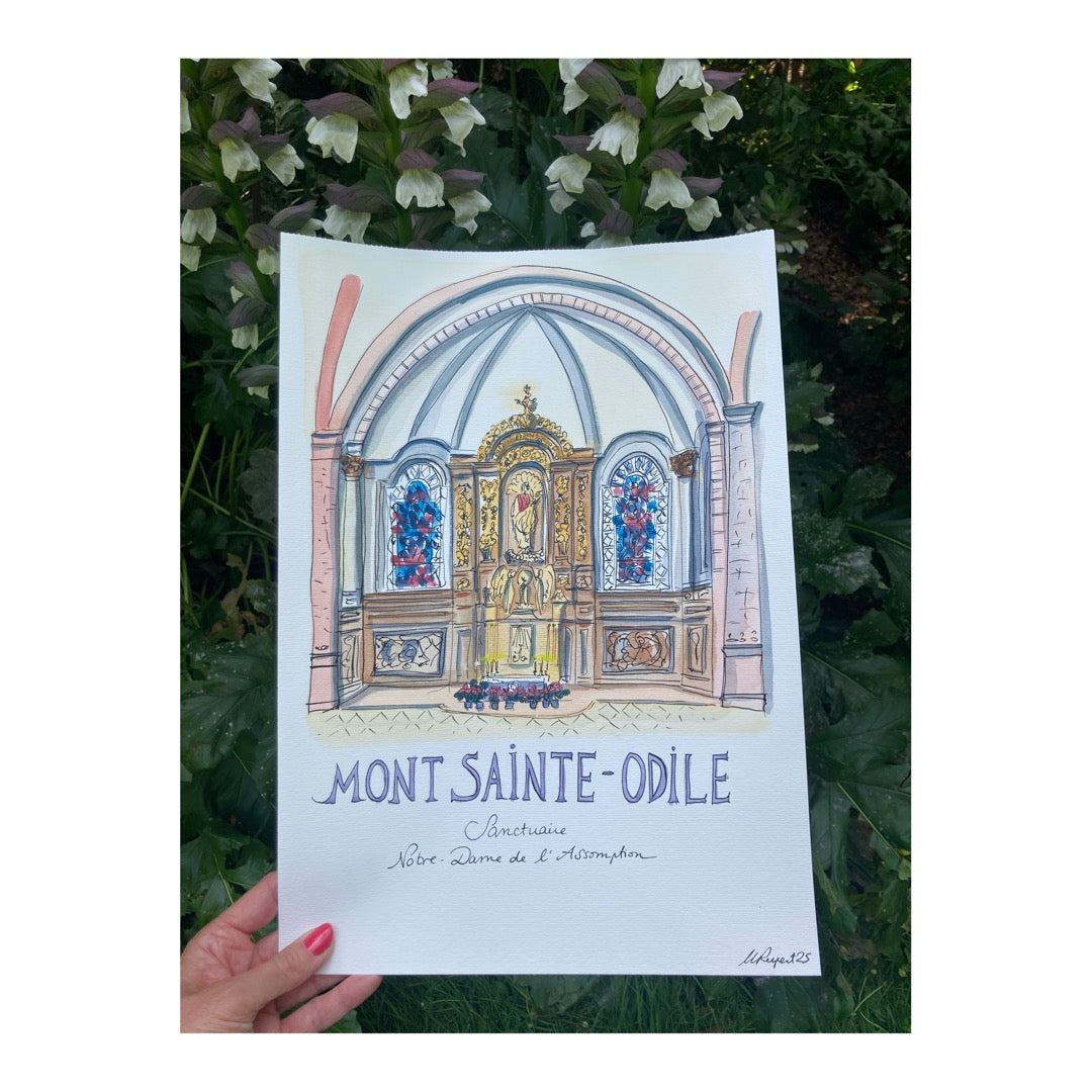 Original drawing of Sanctuary of Mont Saint-Odile