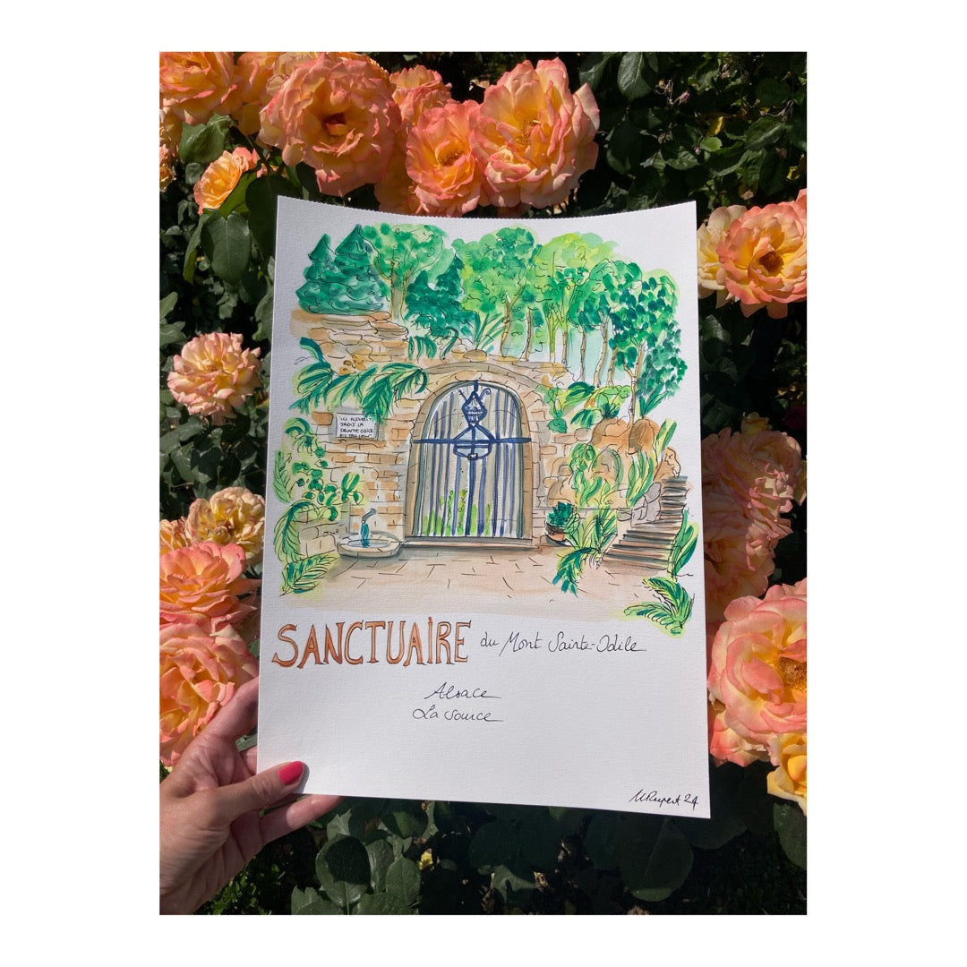 Original drawing of Sanctuary of Mont Saint-Odile