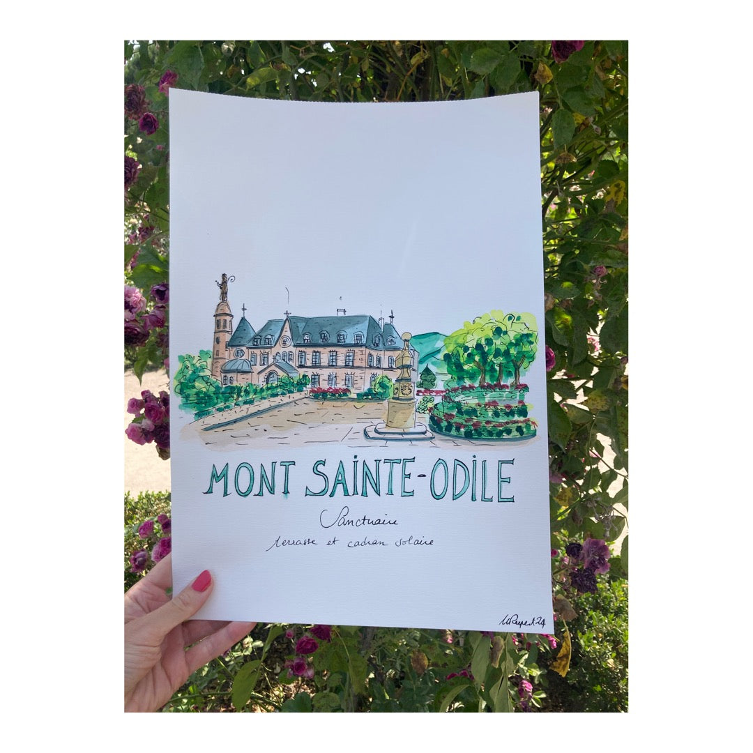 Original drawing of Sanctuary of Mont Saint-Odile