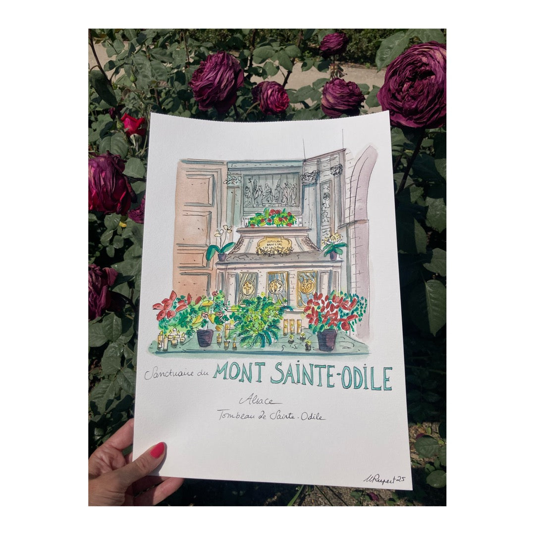 Original drawing of Sanctuary of Mont Saint-Odile