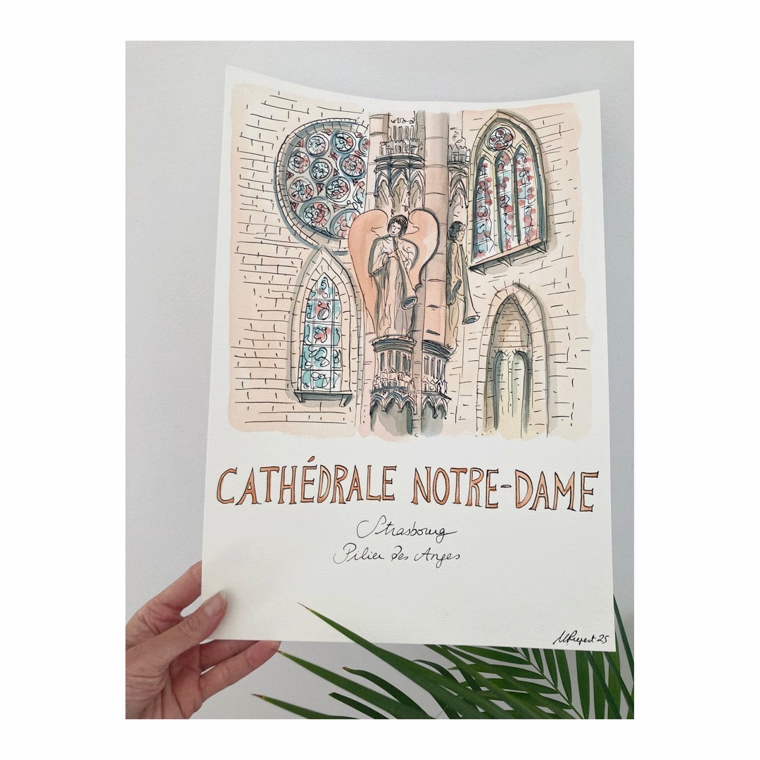 Original drawing of Strasbourg, Cathédrale