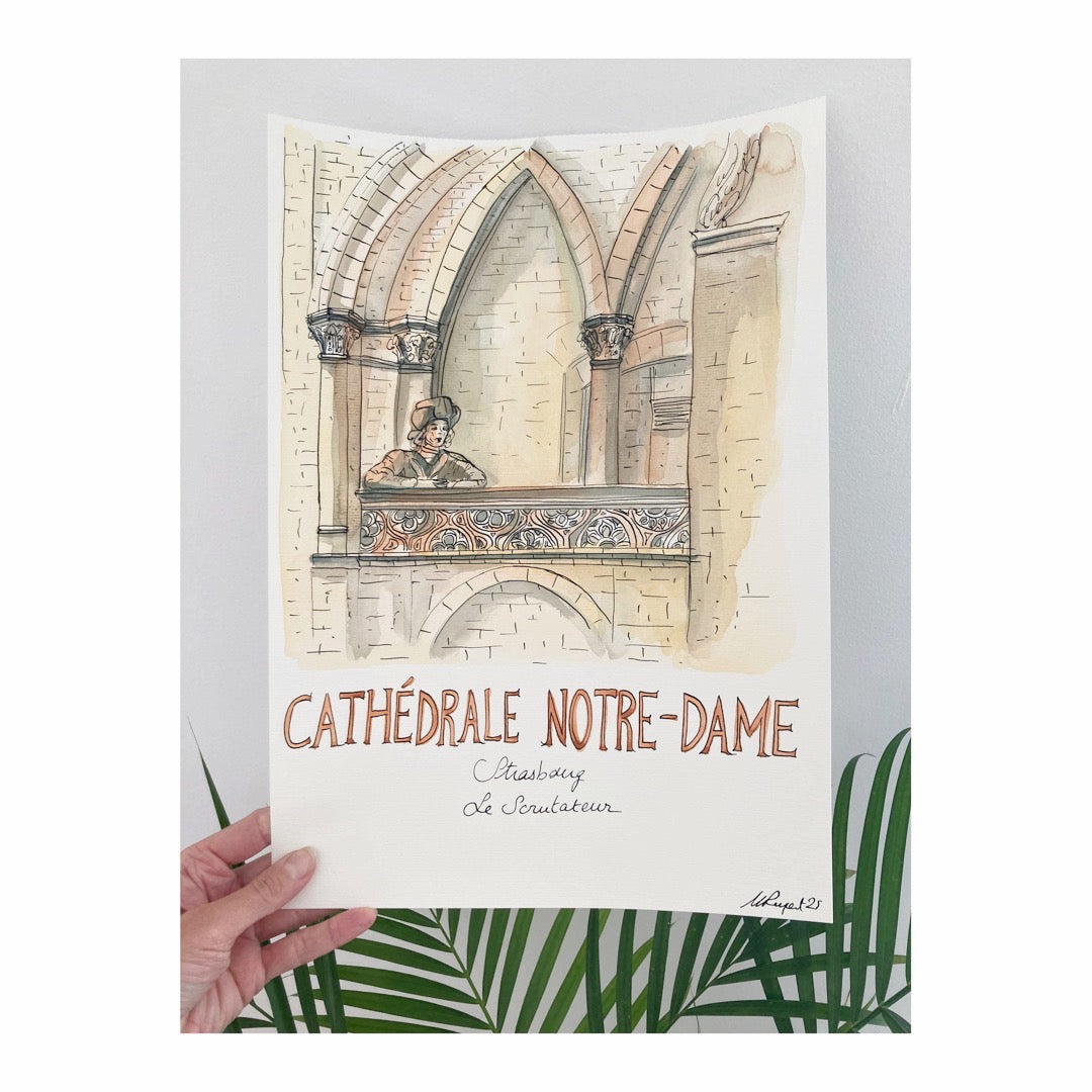 Original drawing of Strasbourg, Cathédrale
