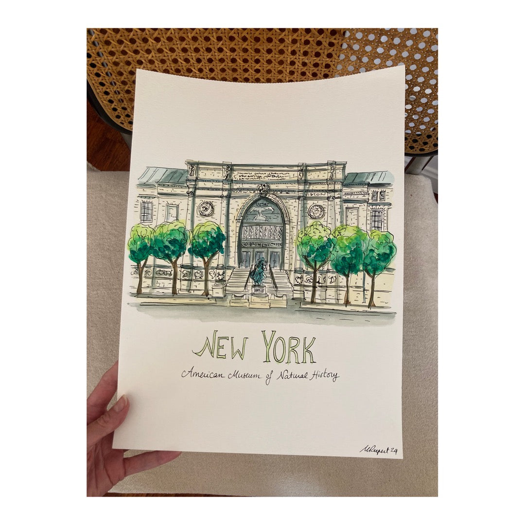 Original drawing of New York City, American Museum of Natural History