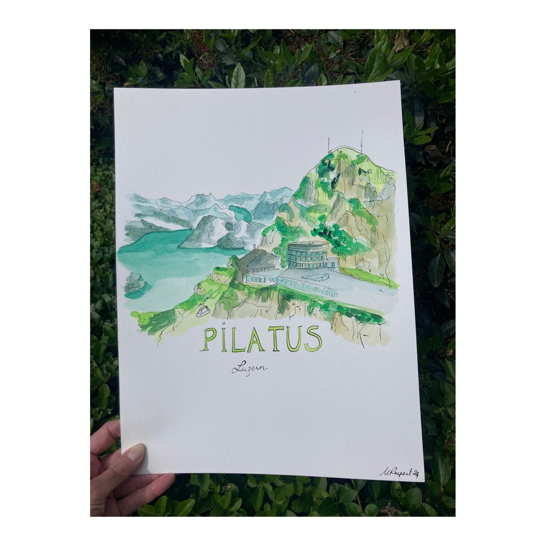 Original drawing of Mountain, Mont Pilatus
