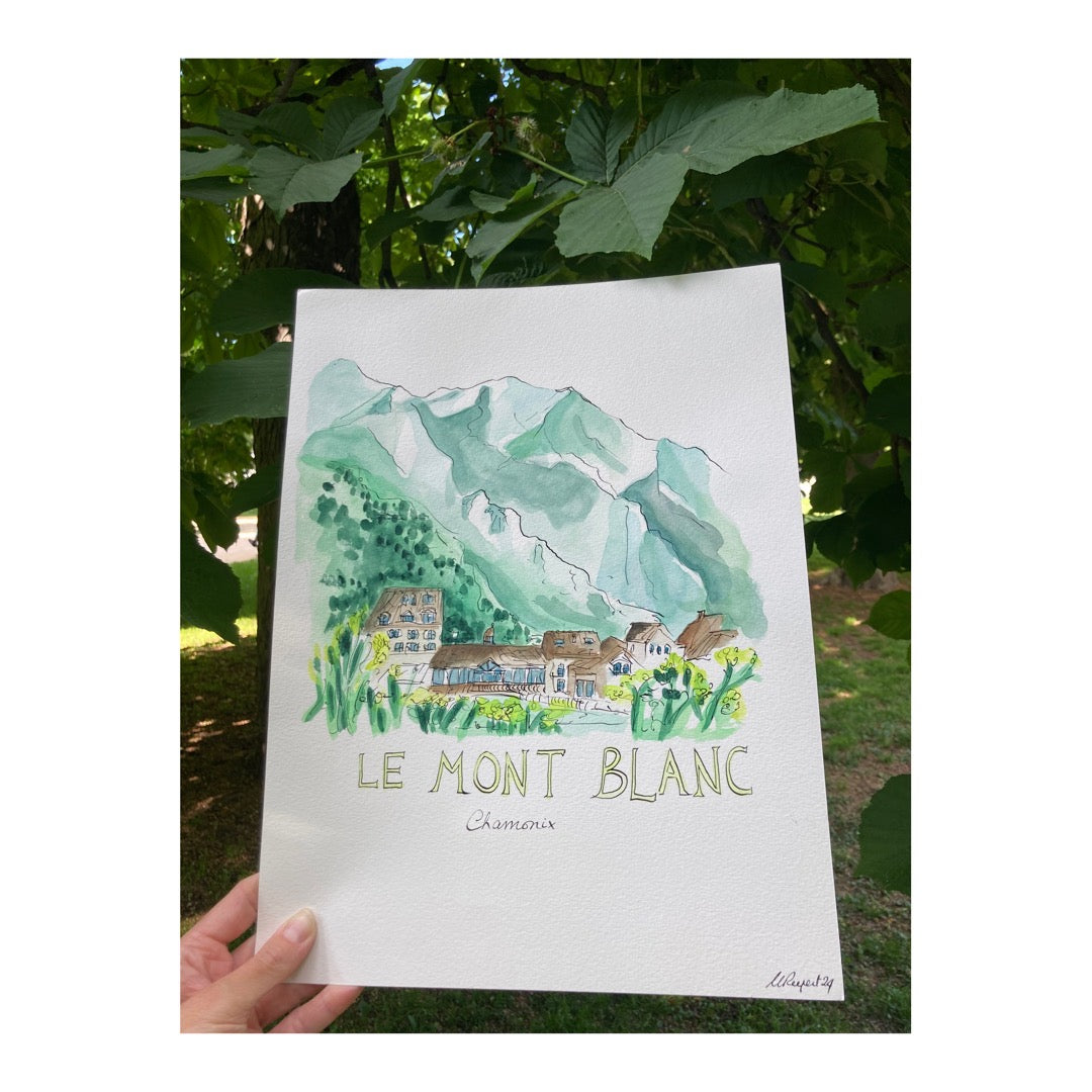 Original drawing of Mountain, Mont Blanc