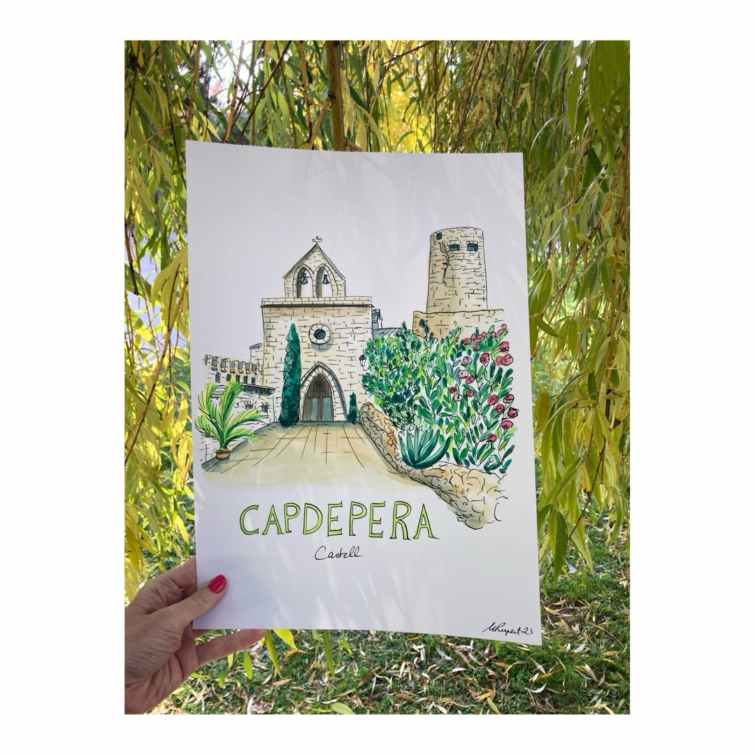 Original drawing of Capdepera, Mallorca