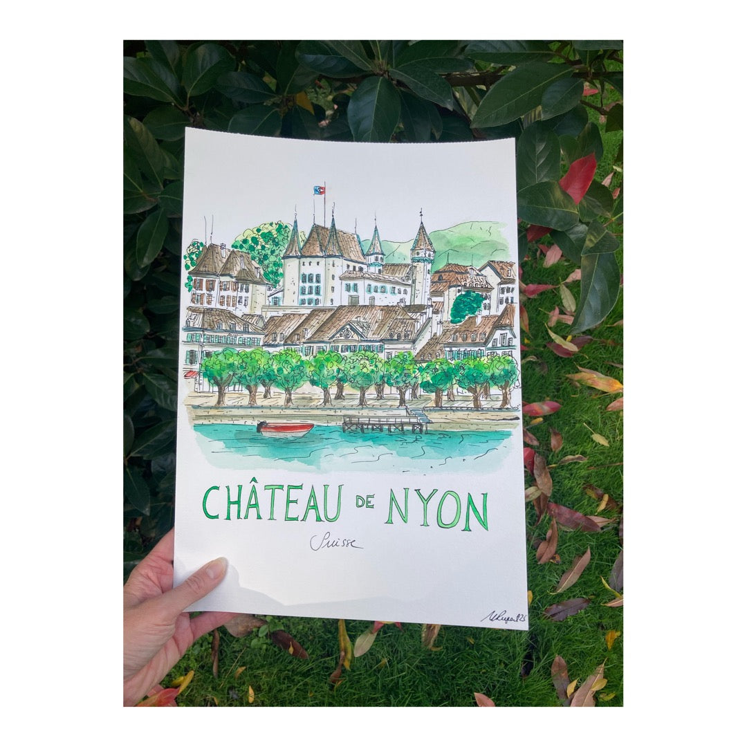 Original drawing of Nyon, Switzerland