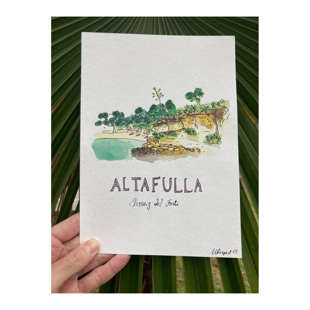 Original drawing of Altafulla, Passeig del Forti