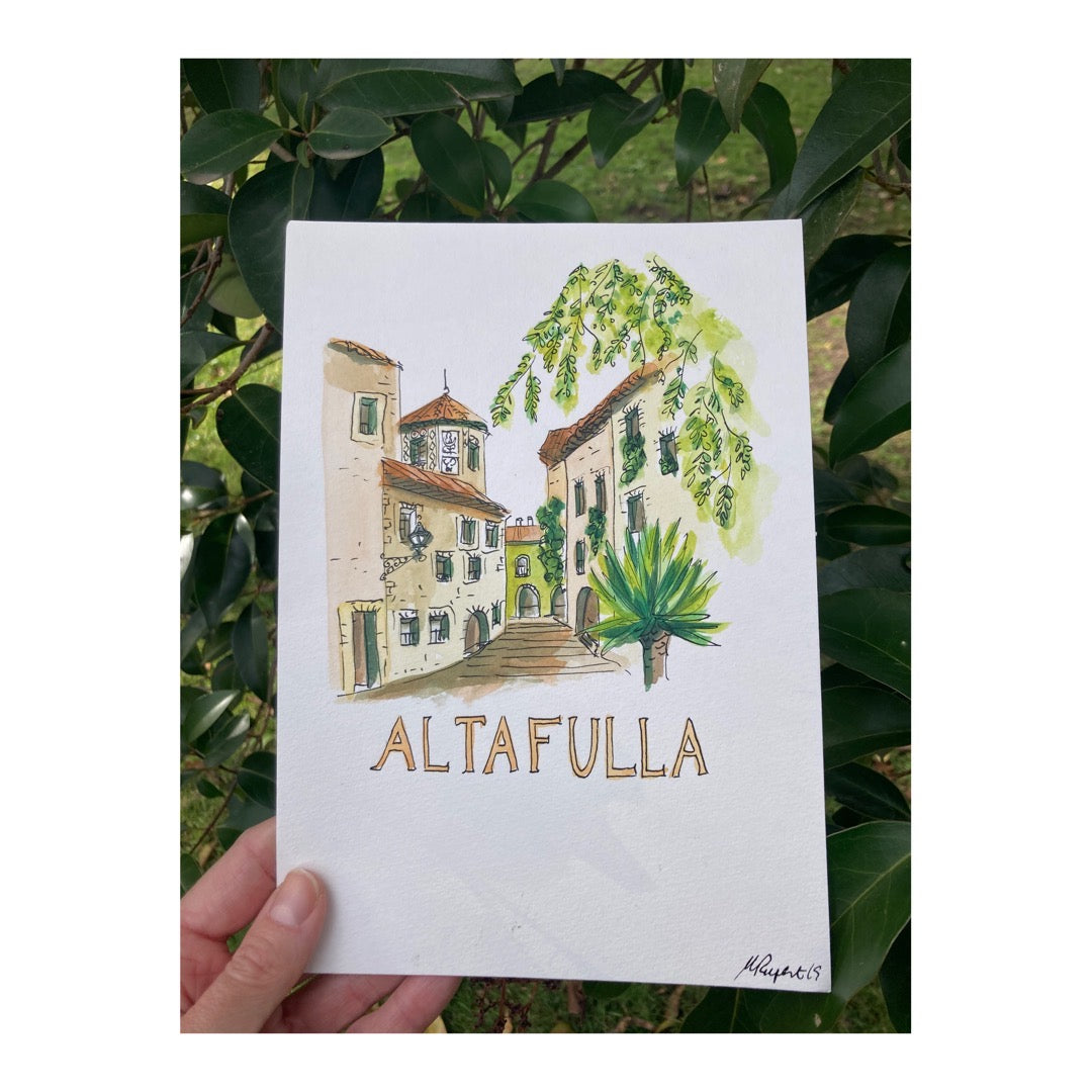 Original drawing of Altafulla, Costa Dorada