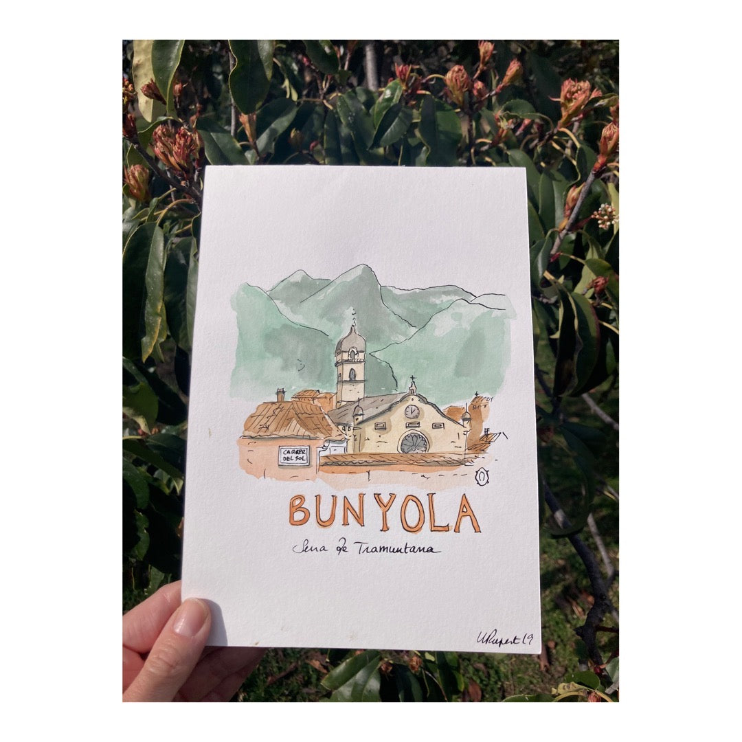 Original drawing of Bunyola, Mallorca