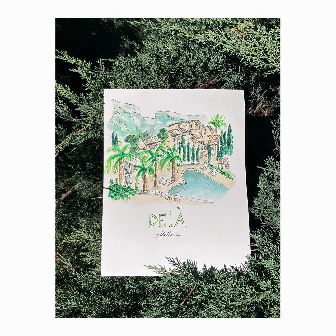 Original drawing of Mallorca Deià, La Residencia & Tramuntana