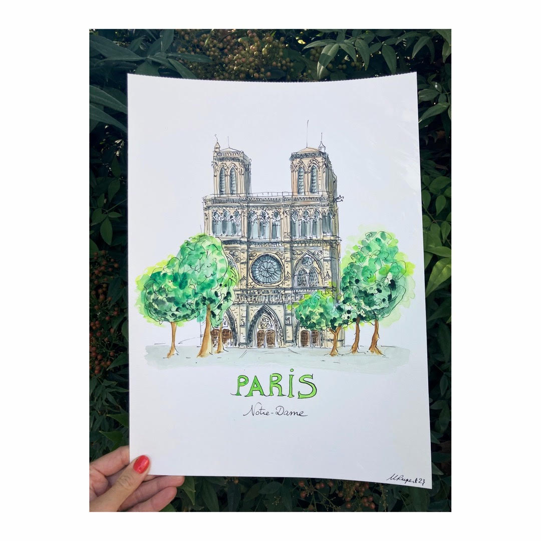 Original drawing of Notre-Dame de Paris