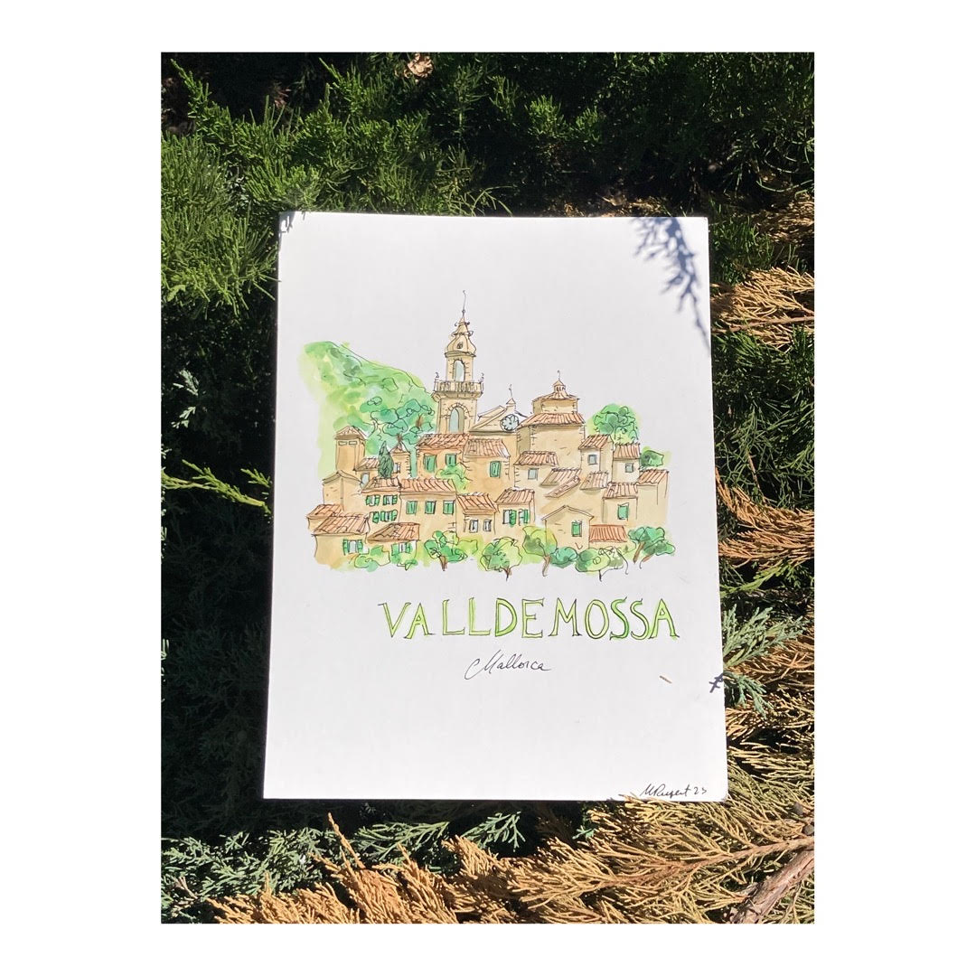 Original drawing of Mallorca Valldemossa Village