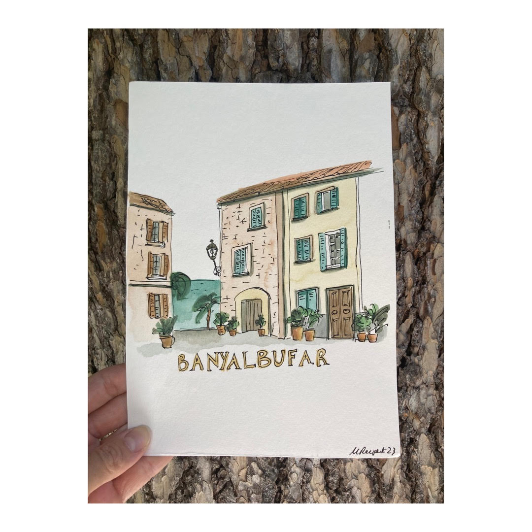 Original drawing of Mallorca, Banyalbufar