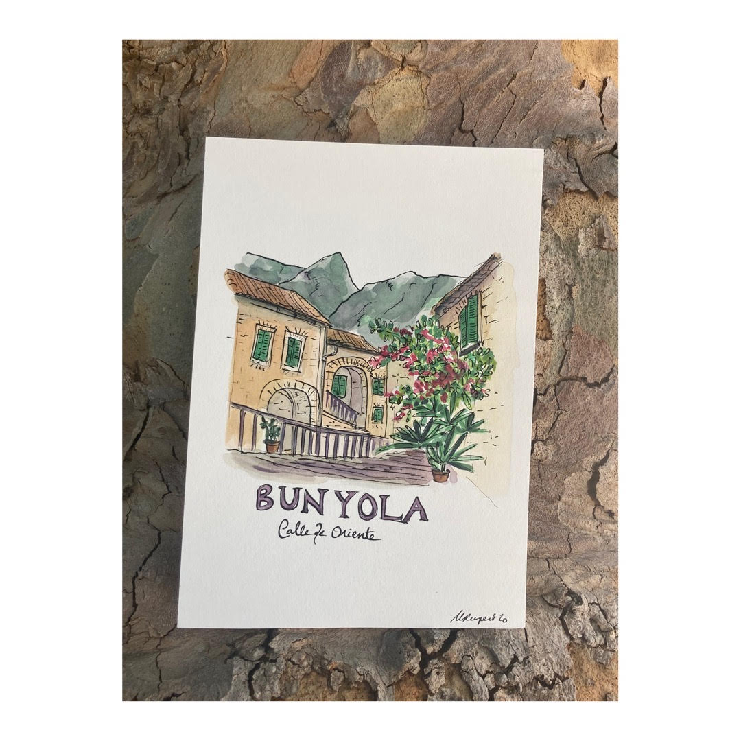 Original drawing of Mallorca, Bunyola