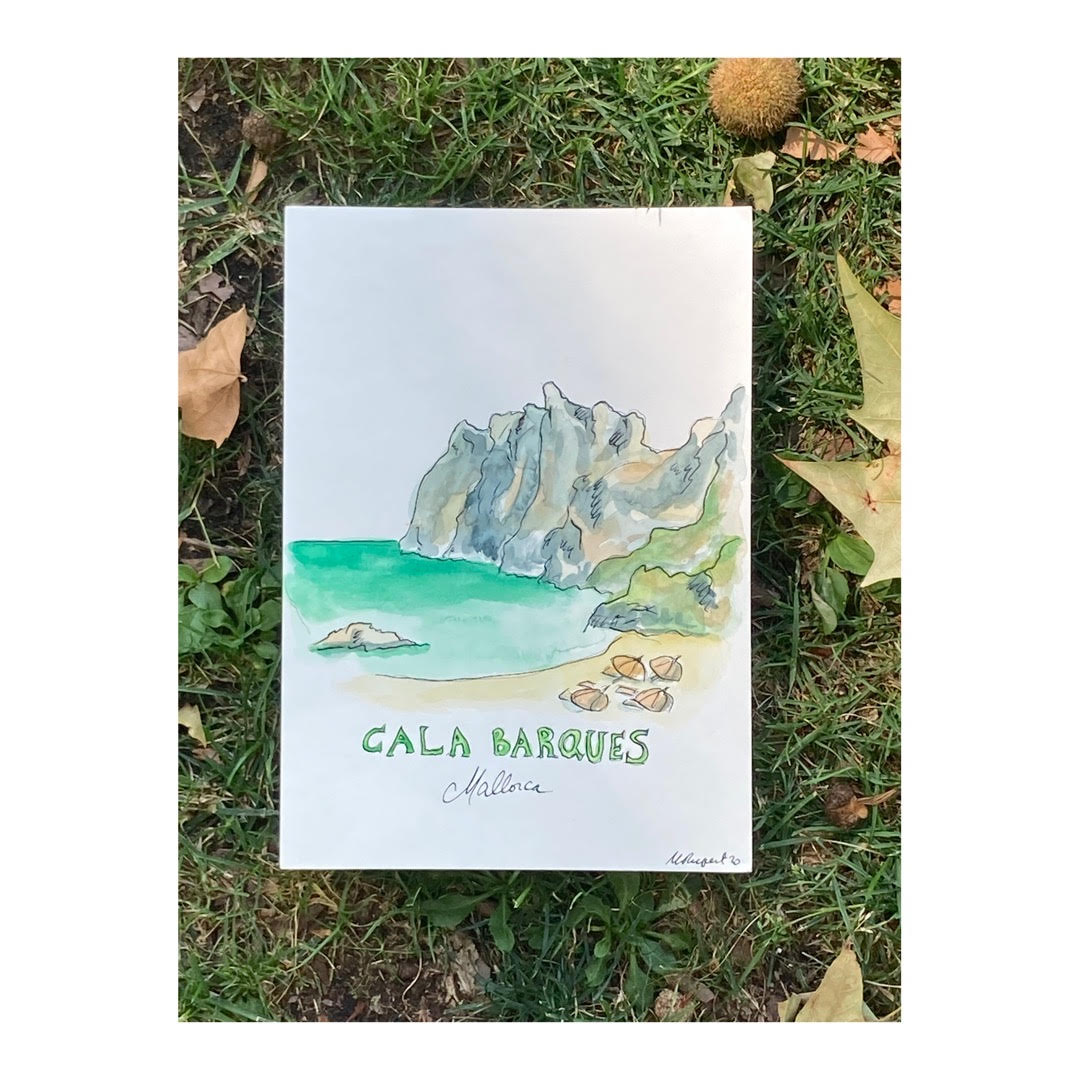 Original drawing of Mallorca, Cala Barques