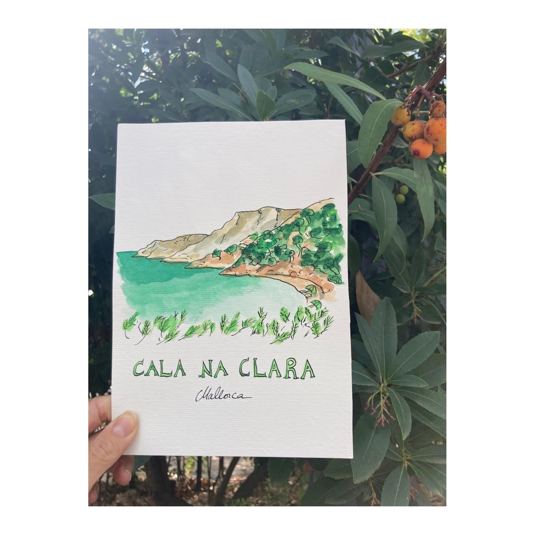 Original drawing of Mallorca, Cala na Clara