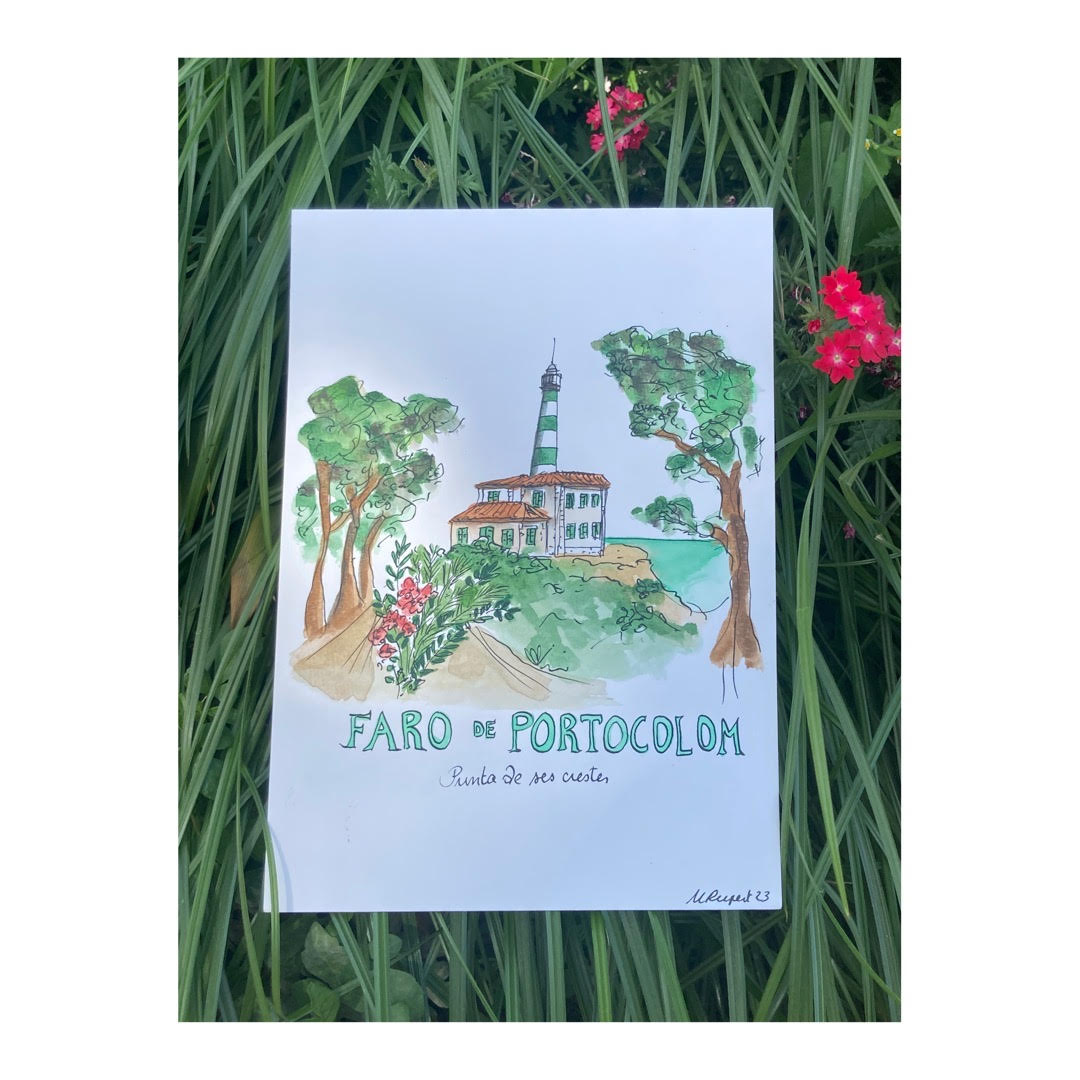 Original drawing of Mallorca Faro de Portocolom