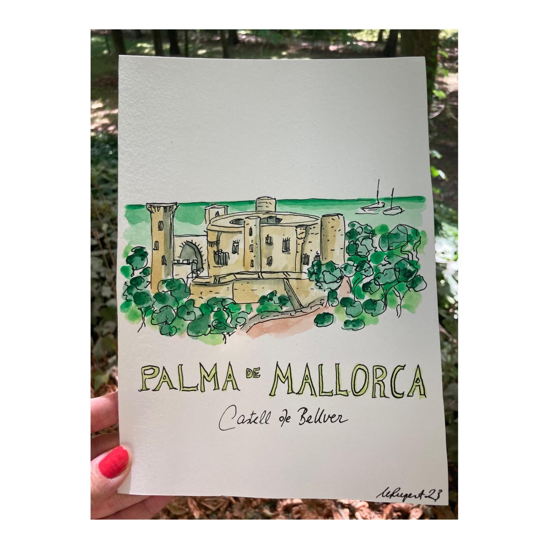 Original drawing of Mallorca, Palma Castell de Bellver
