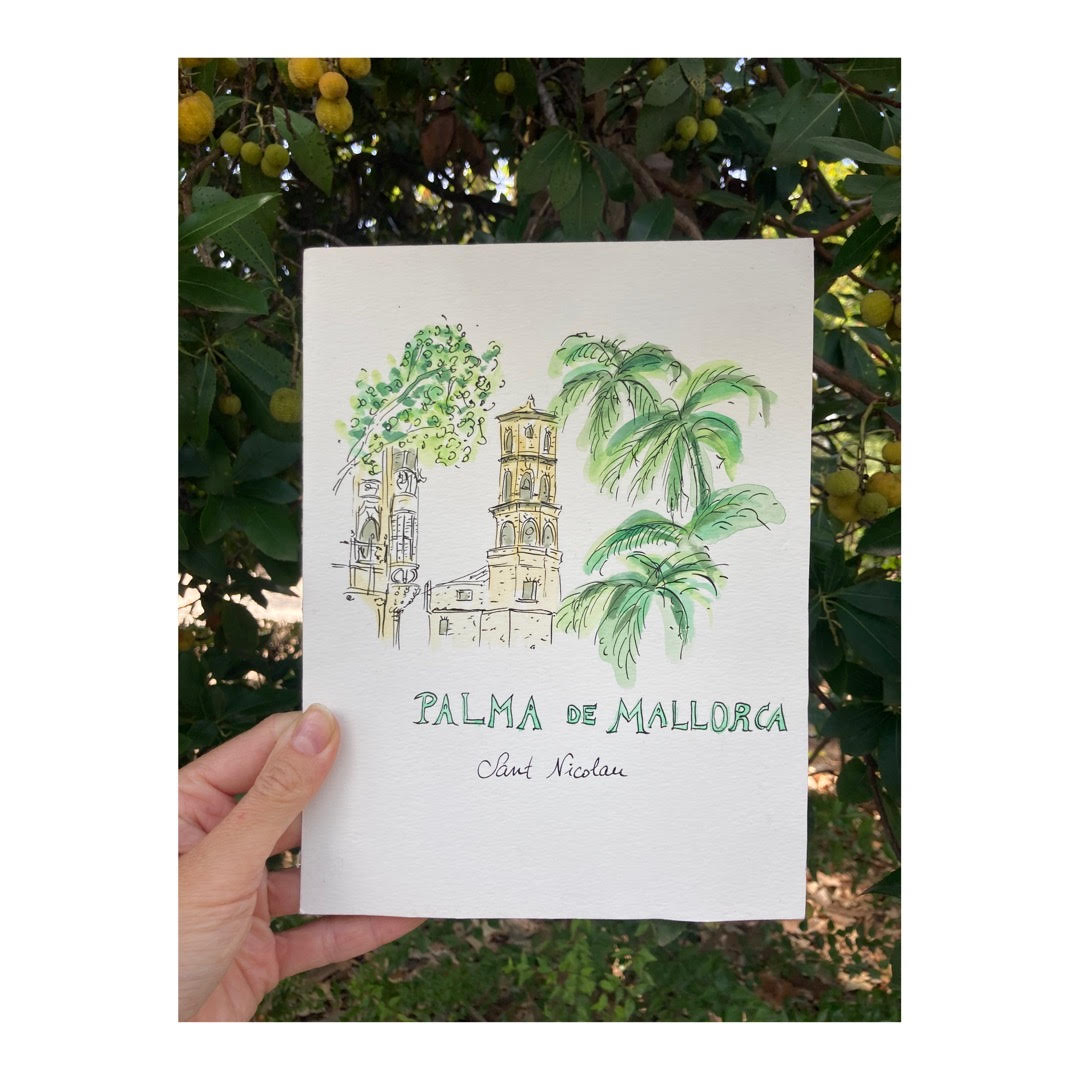 Original drawing of Palma de Mallorca, Sant Nicolau