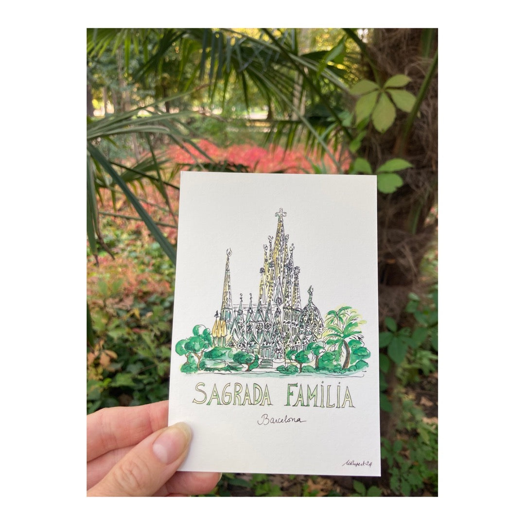 Pack of 10 Postcards of Sagrada Familia