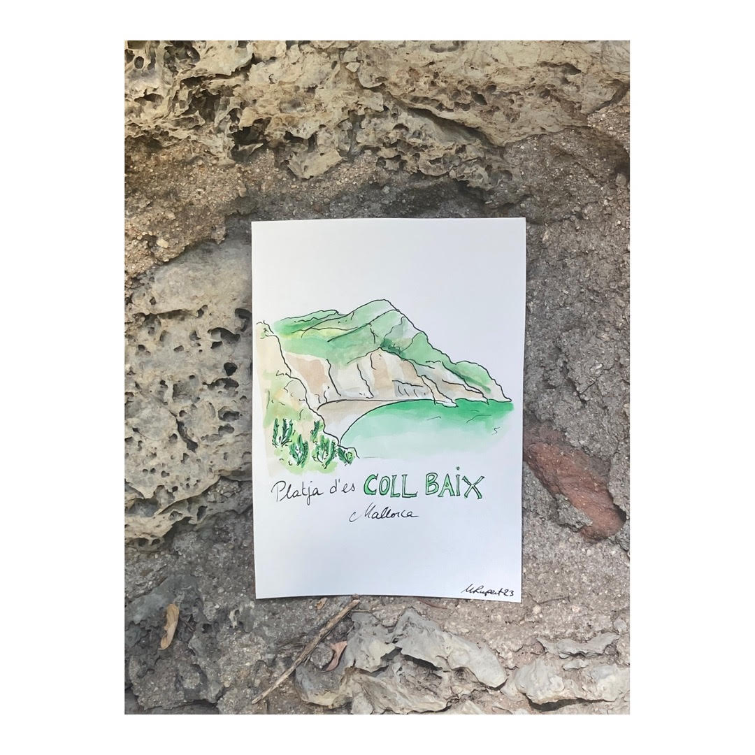 Original drawing of Mallorca Platja d'Es Coll Baix