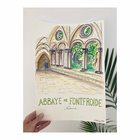 Original drawing of Abbaye de Fontfroide, Narbonne