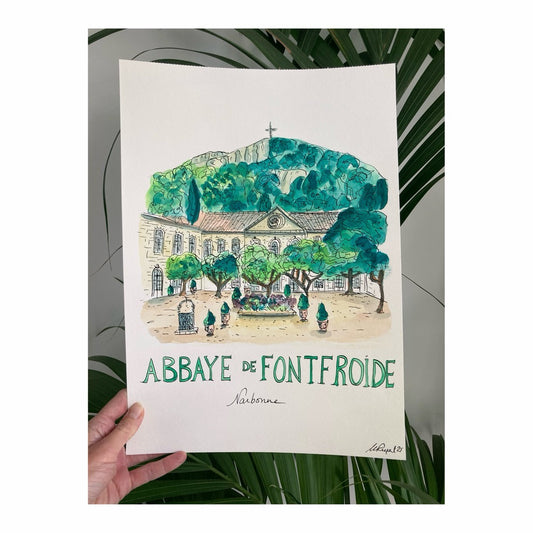 Original drawing of Abbaye de Fontfroide, Narbonne