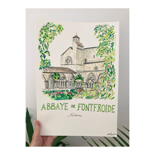 Original drawing of Abbaye de Fontfroide, Narbonne