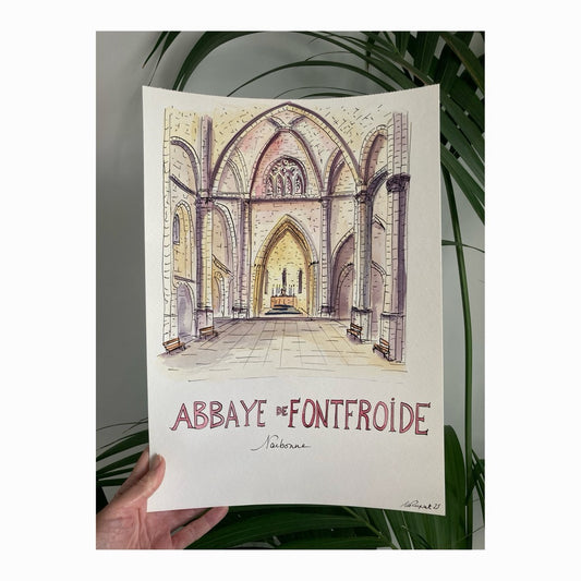 Original drawing of Abbaye de Fontfroide, Narbonne