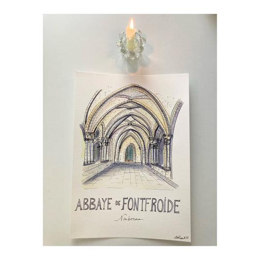 Original drawing of Abbaye de Fontfroide, Narbonne