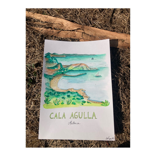 Original drawing of Cala Agulla, Mallorca
