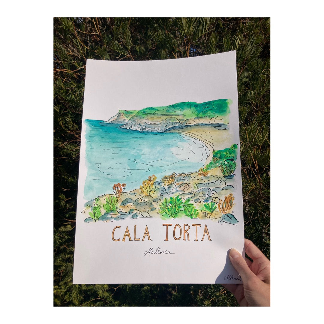Original drawing of Cala Torta, Mallorca