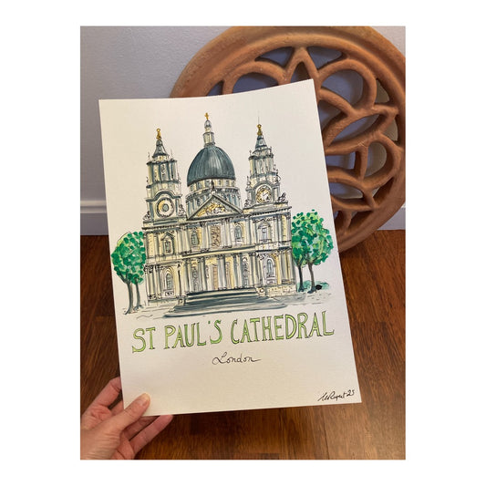 Original drawing of St Paul's Cathedral London, UK