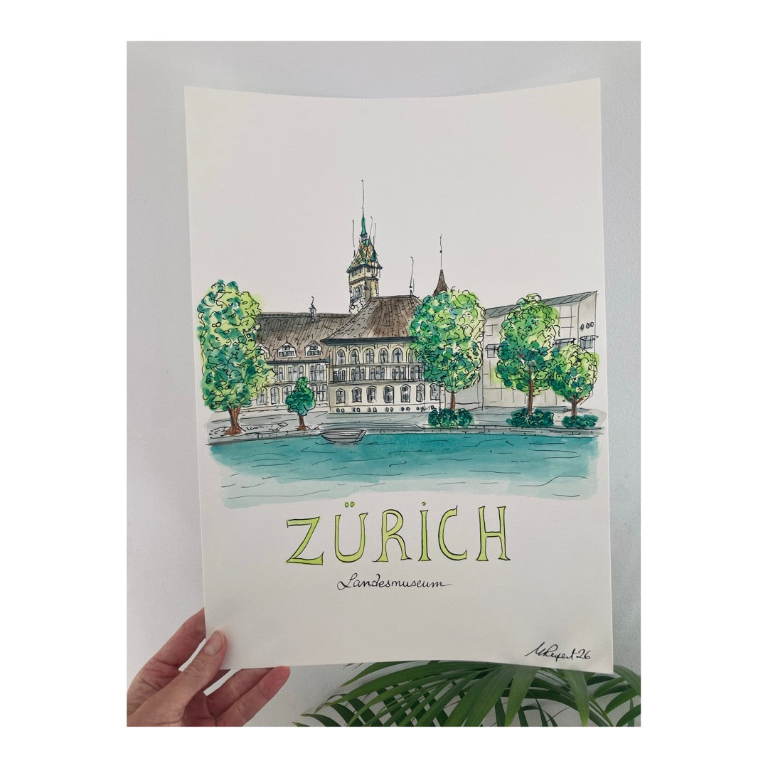 Original drawing of Zurich, Landesmuseum