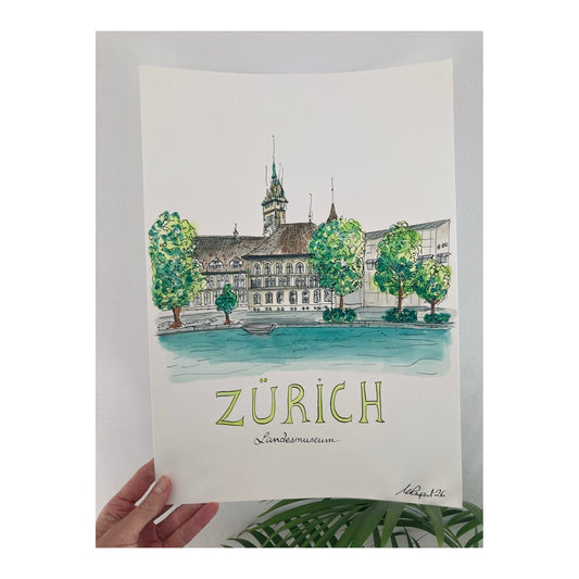 Original drawing of Zurich, Landesmuseum