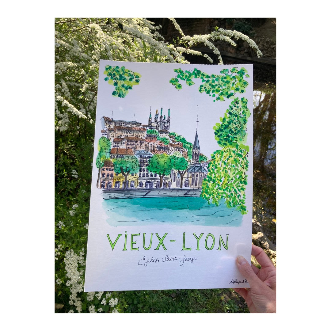 Original drawing of Lyon, Église Saint-Georges