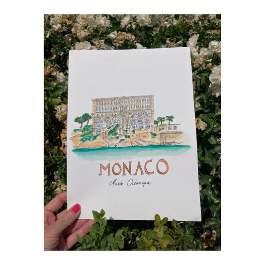 Original drawing of Monaco, Musée Océanographique