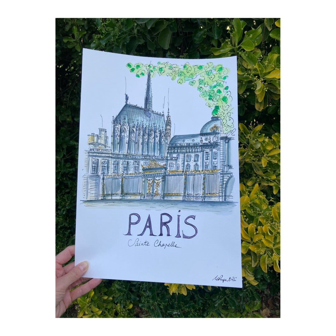 Original drawing of Paris, Sainte-Chapelle