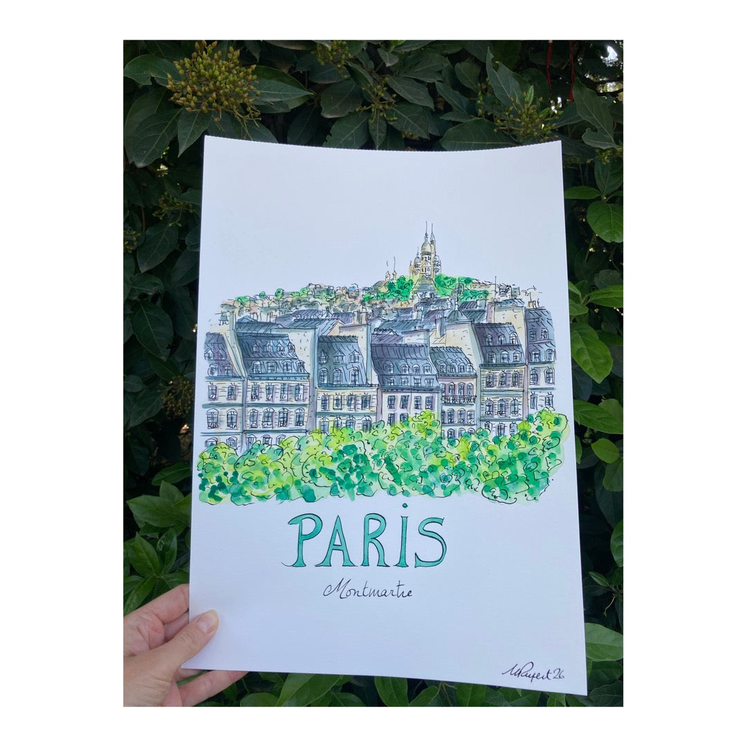 Original drawing of Paris, Sacré Coeur