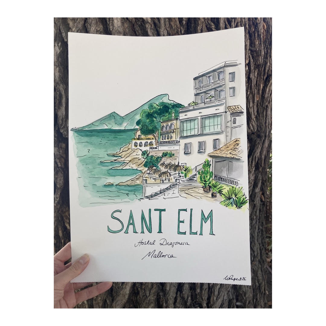 Original drawing of Sant Elm, Mallorca