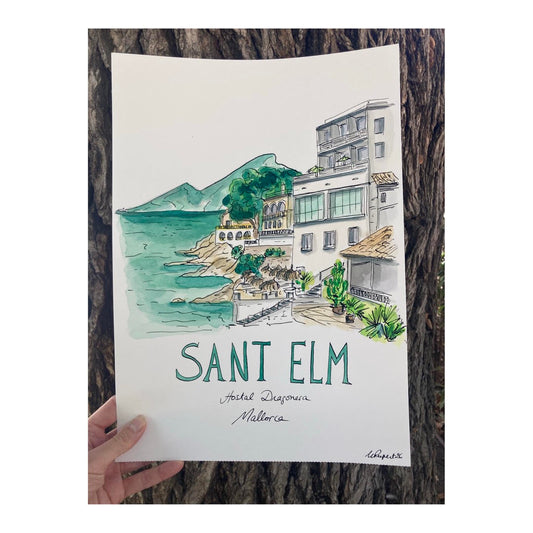 Original drawing of Sant Elm, Mallorca