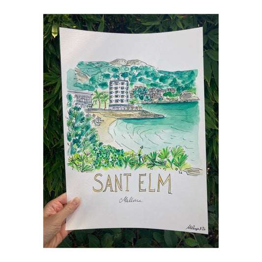 Original drawing of Sant Elm, Mallorca