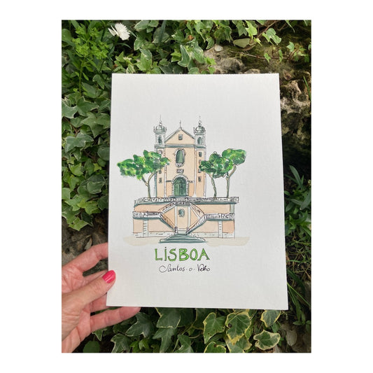 Original drawing of Lisboa, Santos-o-Velho, Portugal