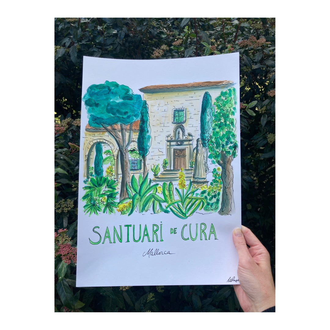 Original drawing of Santuari de Cura, Mallorca
