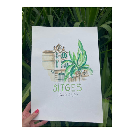 Original drawing of Sitges, Spain