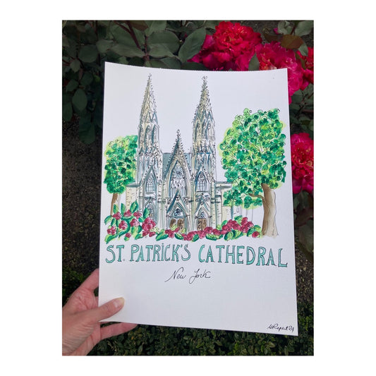 Original drawing of St Patrick's Cathedral, New York