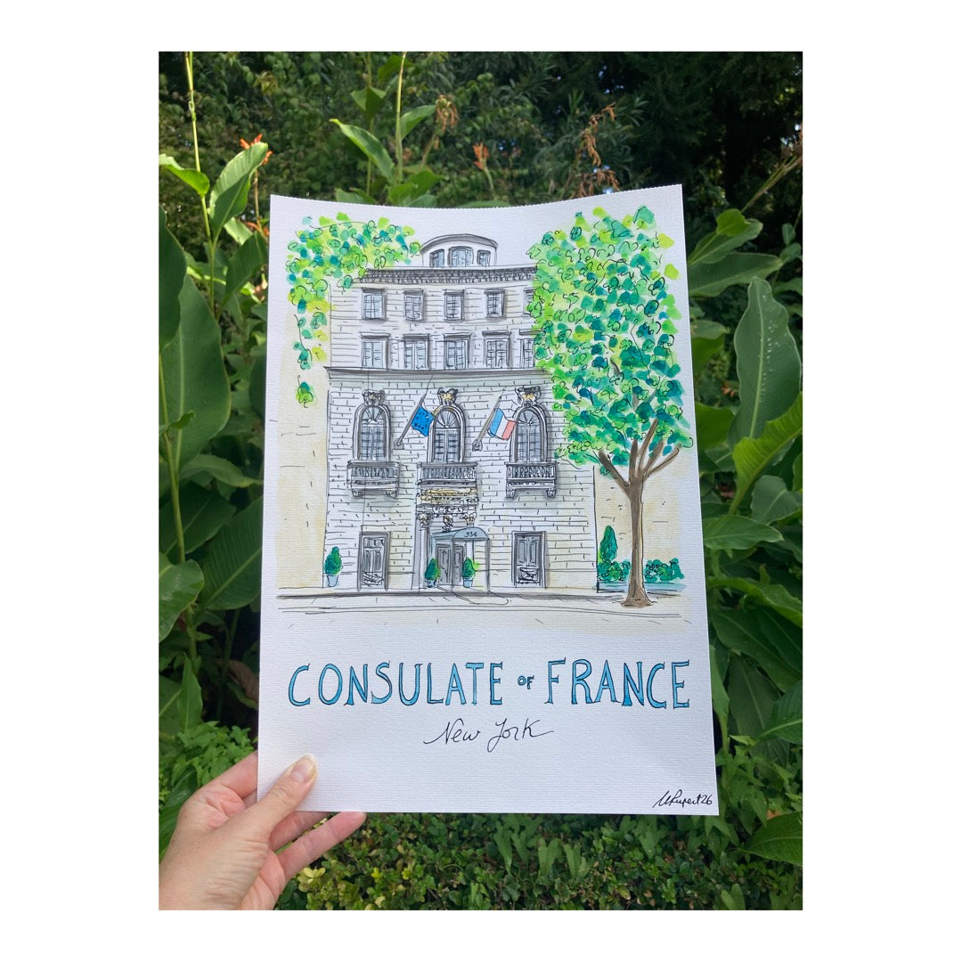 Original drawing of New York, Consulate of France