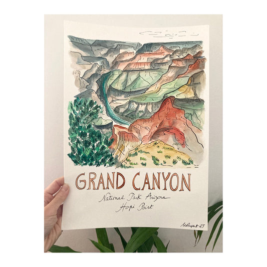 Original drawing of Grand Canyon National Park, Hopi Point