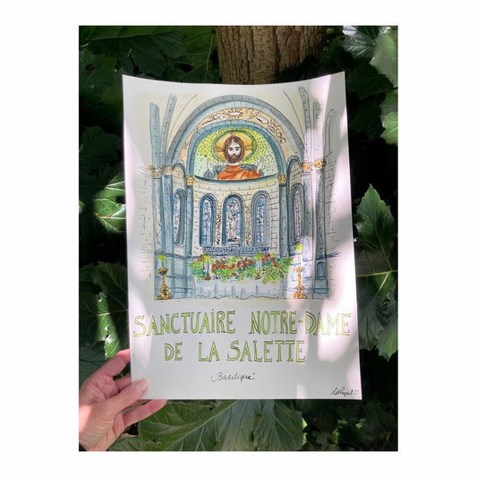 Original drawing of Sanctuaire Notre-Dame de la Salette, intérieur